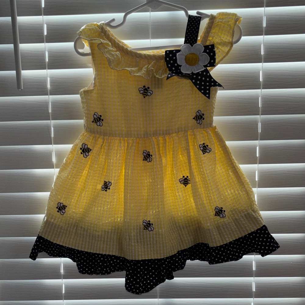 Rare Editions Yellow and Black Kids Dress